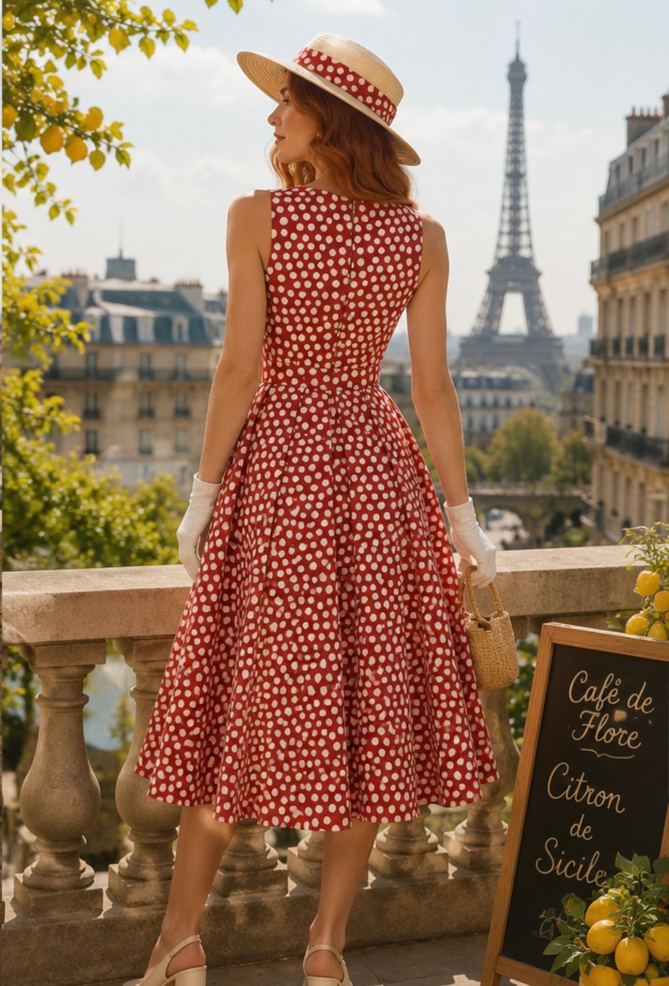 Polka Dot Elegance Midi Dress