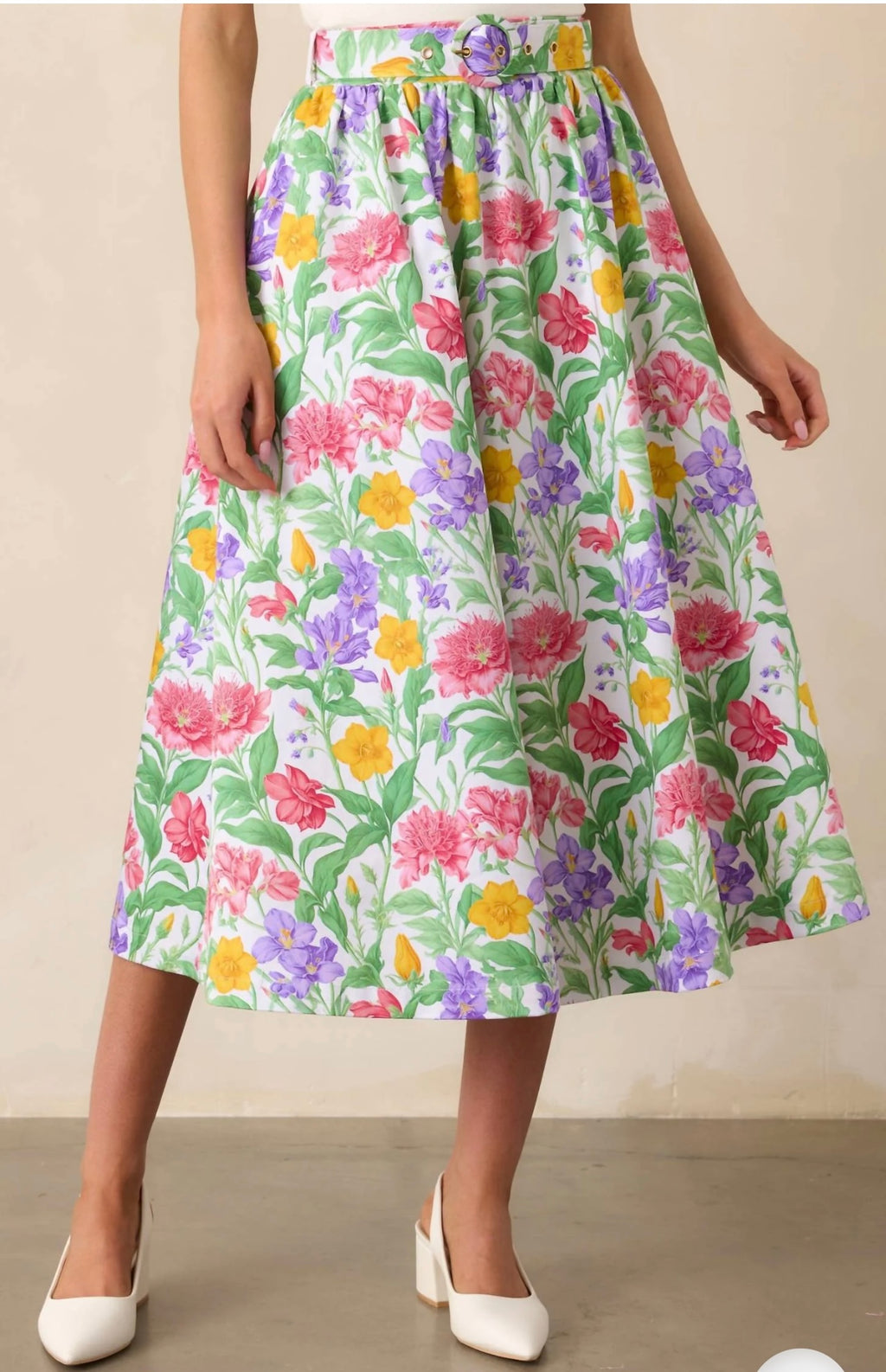 Belted Garden Blossom Skirt