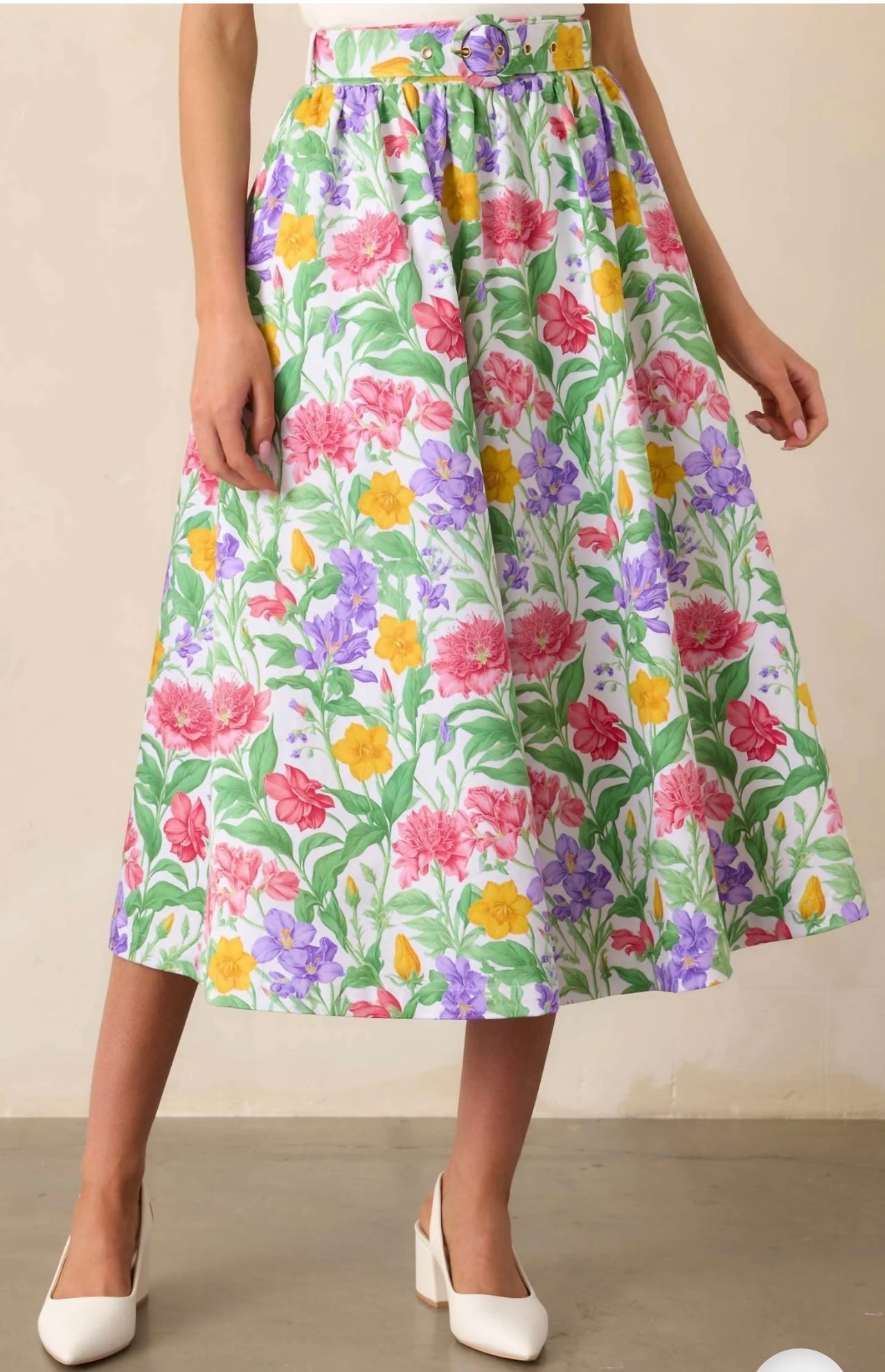 Belted Garden Blossom Skirt