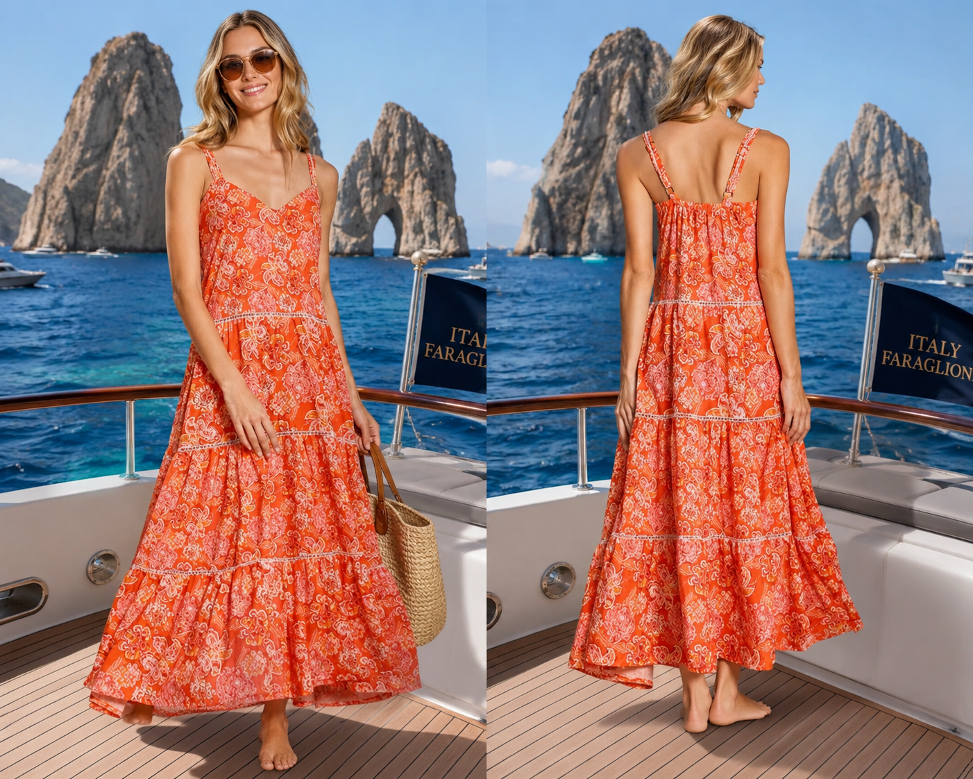 Cosita Linda Capri Sunset Maxi Dress