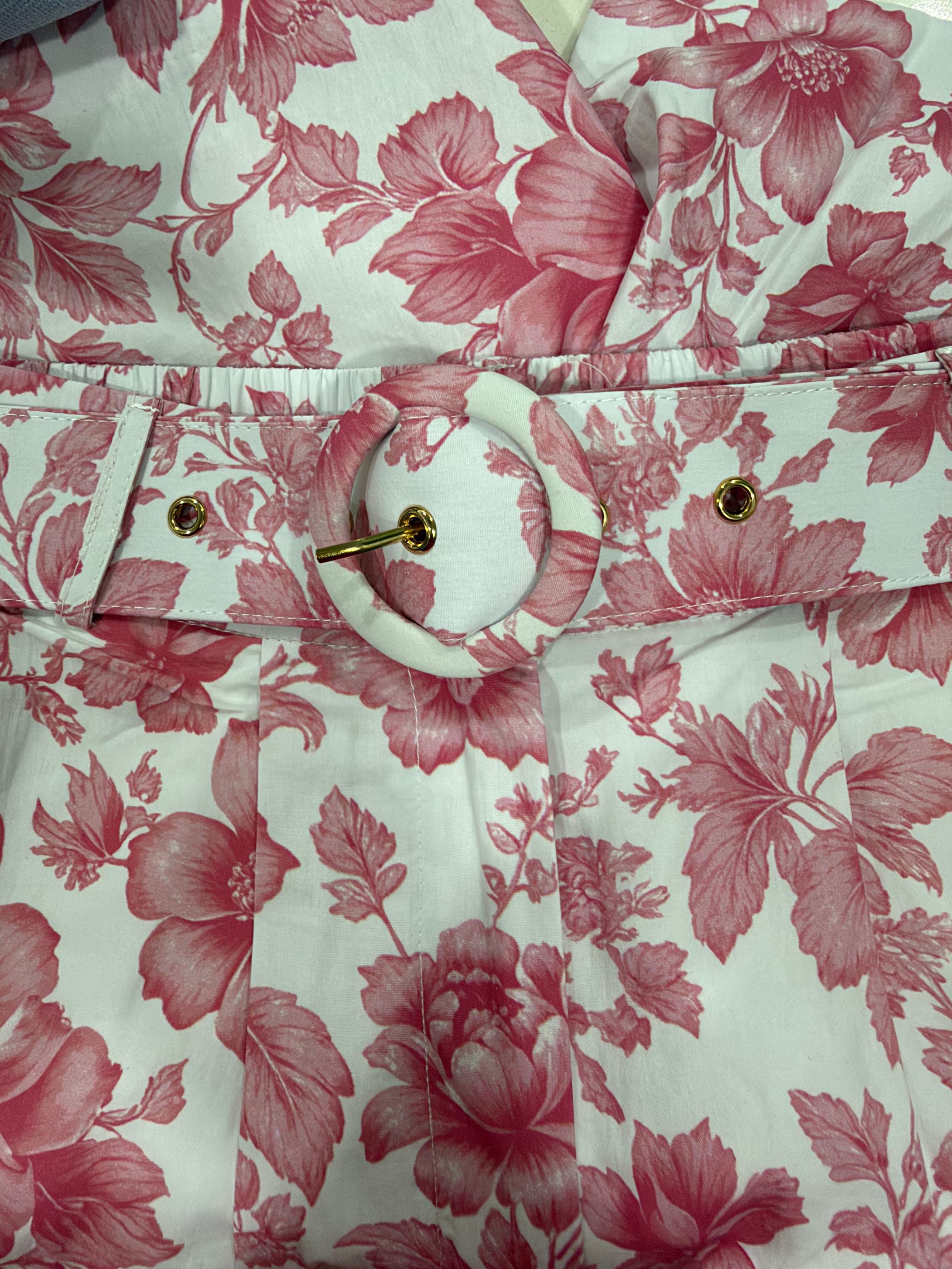 Pink Floral Belted Short