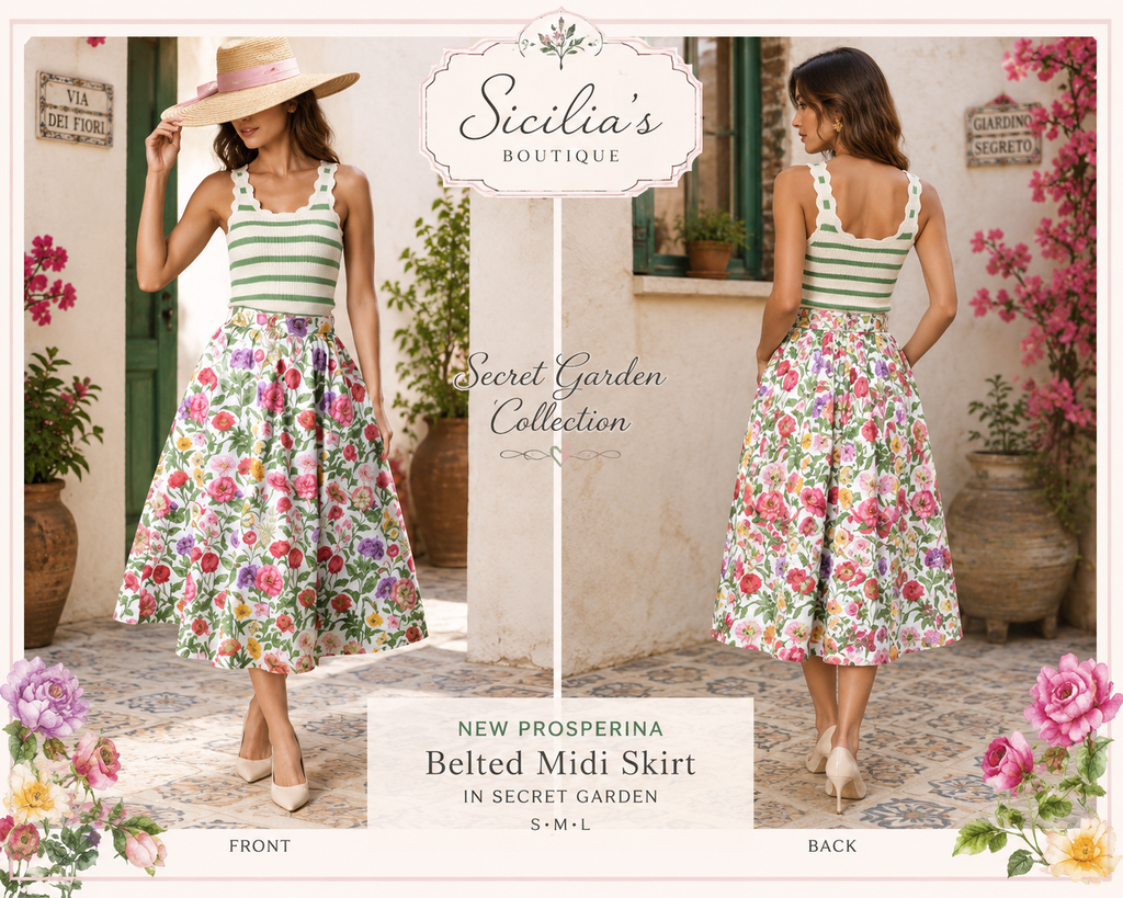 Belted Garden Blossom Skirt