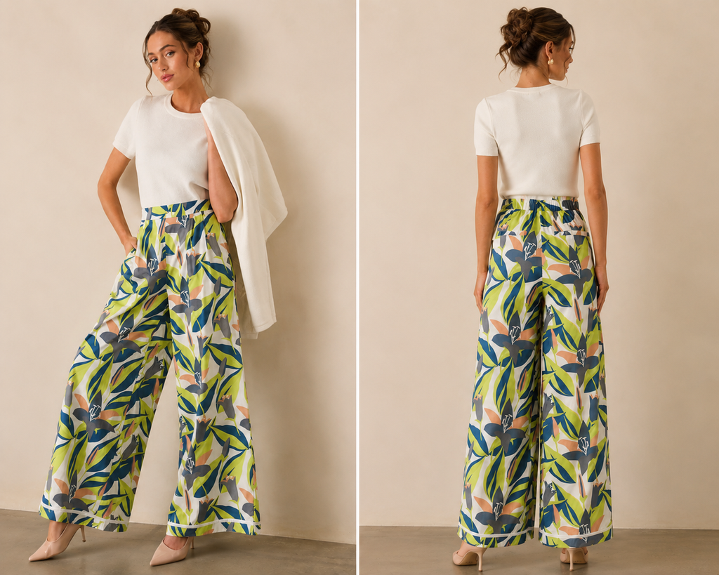 Tropical Bloom Wide Leg Pant